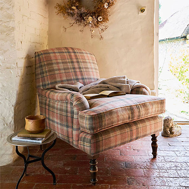 Lyndhurst Chair in Abraham Moon Glen Coe Terracotta